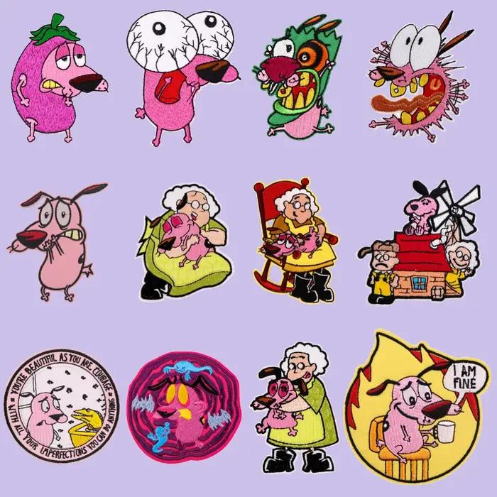 Patch brodé drôle de chien de Courage pour vêtements