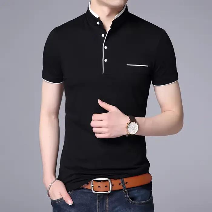 Polo à col mandarin pour hommes