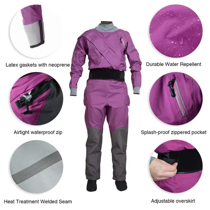 Combinaison sèche de Kayak pour femmes, avec joint en Latex, pour pagaie, imperméable, respirante, é