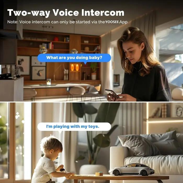Caméra surveillance WiFi YOOSEE 8MP double objectif - PTZ zoom 10x audio bidirectionnel - Sécurité maison