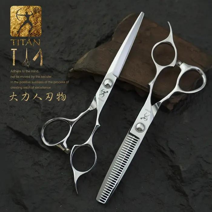 Titan ciseaux de coiffure professionnels ciseaux de coiffeur 6.0 pouces vg10 acier inoxydable coupe