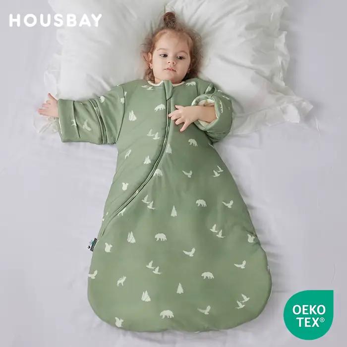 Sac de couchage pour bébé de 0 à 24 mois, avec manches amovibles, couverture anti-coup de pied, sacs