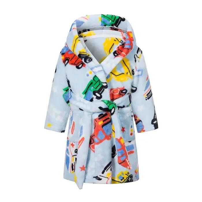 Peignoir enfants pour fille enfants vêtements fille flanelle Robe de bain vêtements garçon dessin animé Robe de nuit enfants pyjamas pour fille 2-12 ans