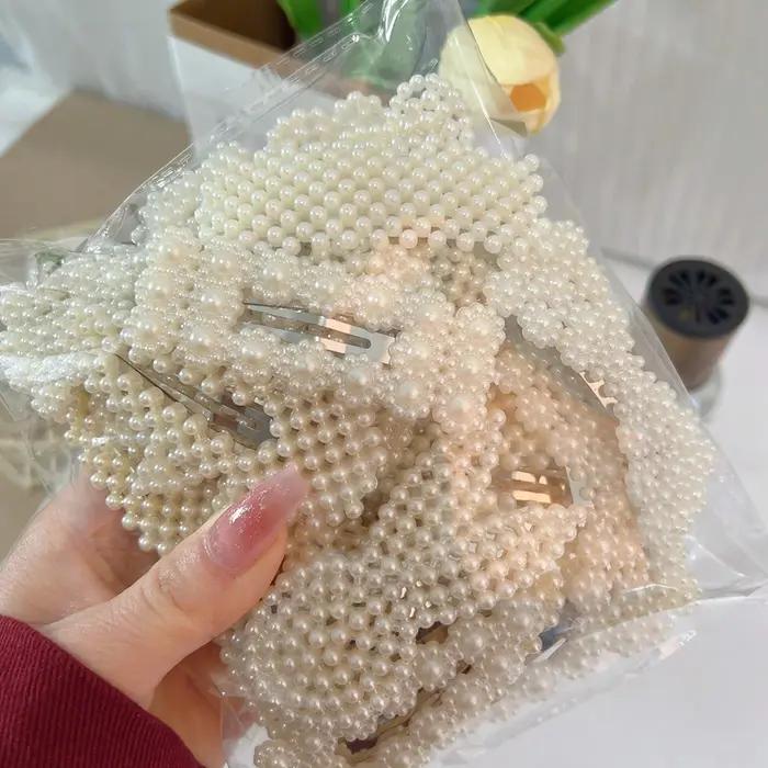 12//20/30/40 pièces de pinces à cheveux avec nœud en perles élégantes