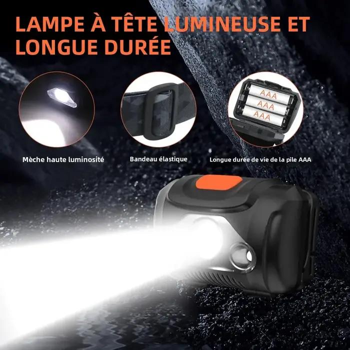 BORUiT H09 LED Mini lampe frontale blanc rouge ABS phare IPX4 étanche tête torche utiliser AAA batterie Fshing chasse