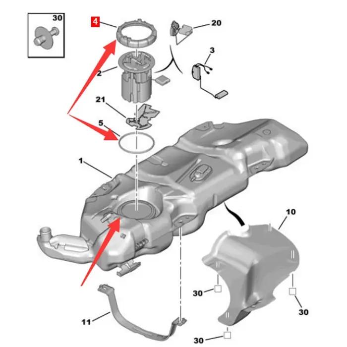 Couvercle de Bague Supérieure de Pompe à Carburant Précieux, 153130 153141, pour KIT Cristaux en 963