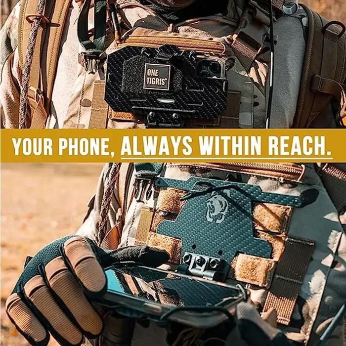 Porte-téléphone tactique ONETIGRIS pour gilet pare-balles, support universel 4.7"-6.7" chasse airsoft