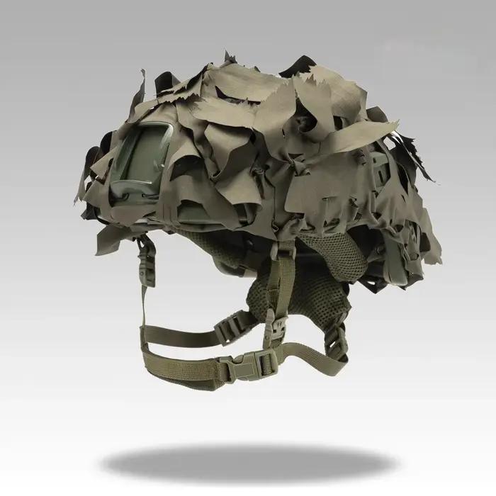 Housse camouflage A-23 pour casque tactique chasse - couverture textile discrétion optimale terrain