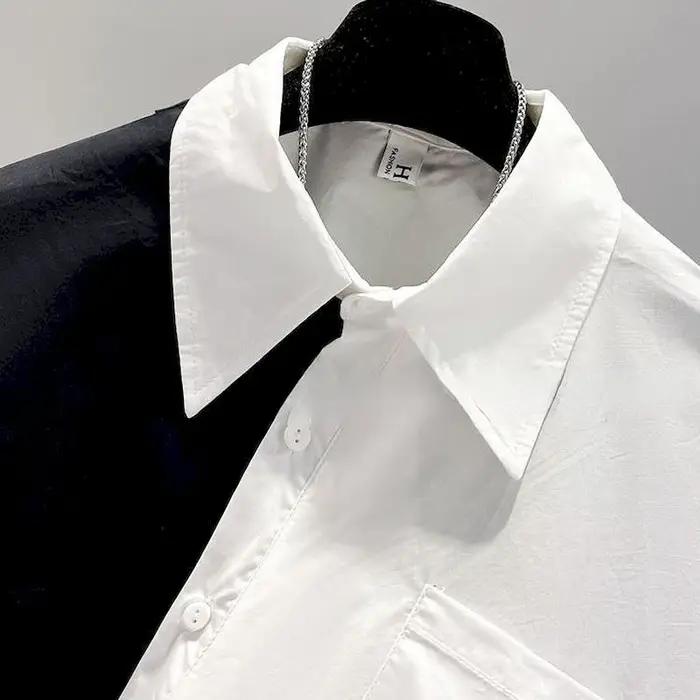Chemise Patchwork à Manches Courtes pour Femme, Design Irrégulier, Chic, à la Mode, Tendance d'Été,