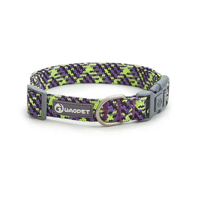 Collier en nylon réglable avec nom personnalisé pour chien de compagnie