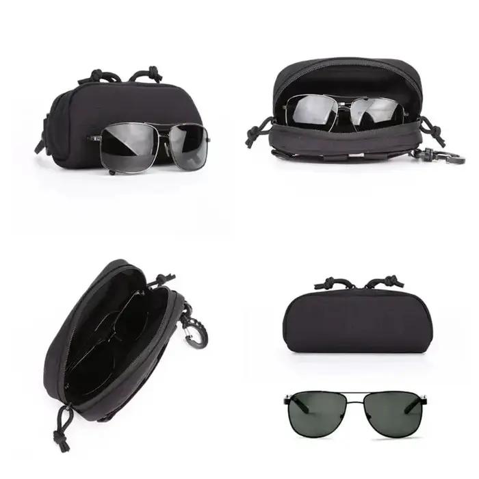 Tactical MOLLE Eyeglass Case: 1000D Nylon, Shockproof, Portable—Suitable as Hunt