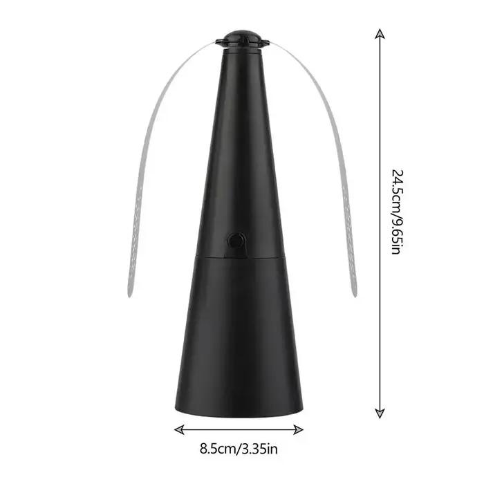 Ventilateur de table USB anti-mouches rotatif pour aliments et espaces extérieurs avec pales holographiques double face pour repousser les insectes