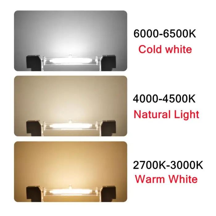 Tube de verre LED R7s COB haute puissance, ampoule COB, 78mm, 189mm, 118mm, J78, J118, AC 110V, 120V