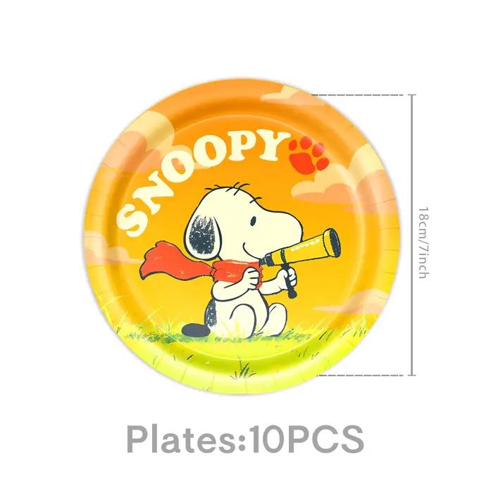 Décoration d'anniversaire Snoopyed en papier pour chien, vaisselle jetable, nappe, assiettes, tasses, serviettes, fournitures de fête pour enfants, occasions spéciales