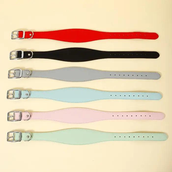 Collier lévrier italien/Whippet, large et doux, laisse pour animaux de compagnie, support rembourré, uni