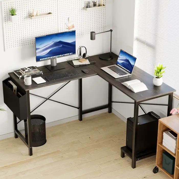 JHK coin de jeu 50 pouces bureau écriture PC Table en bois avec étagère de rangement CPU et sac laté