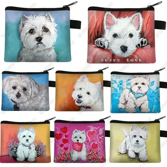 Westie – porte-monnaie en peinture de chien pour femmes