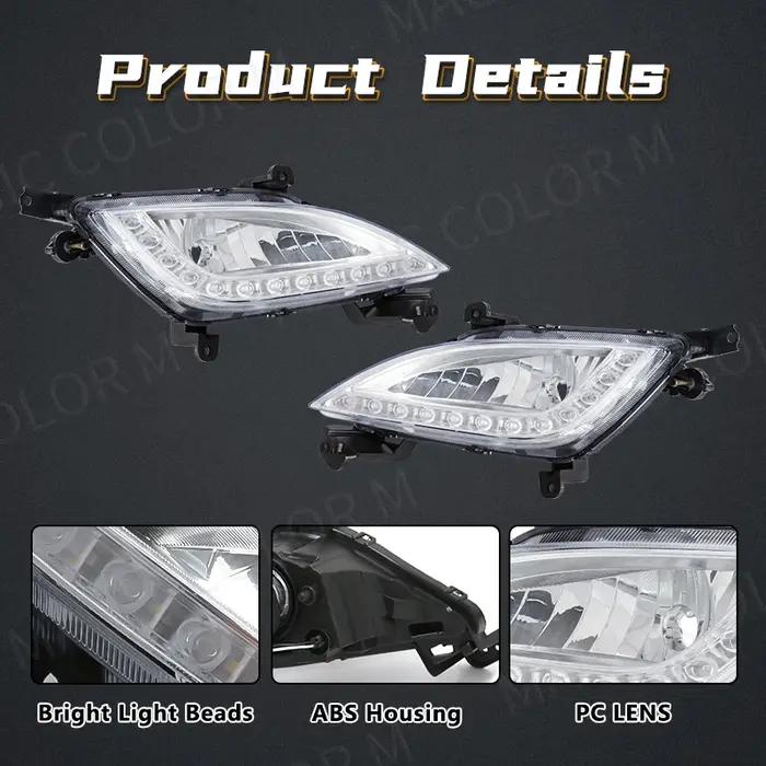 Pour Hyundai Elantra GT I30 2012 2013 2014 2015 2016 DRL couvercles antibrouillard feux diurnes voit