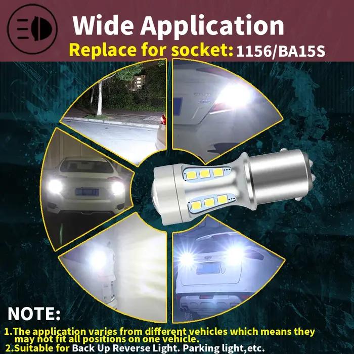 2x P21W BA15S LED Canbus 1156 BAY15D 1157 P21/5W ampoule LED T15 R5W feux de voiture 6500K feux de f