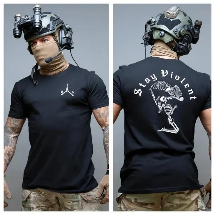 T-shirt décontracté d'été style artistique tactique militaire Brothers in Arms AMMO