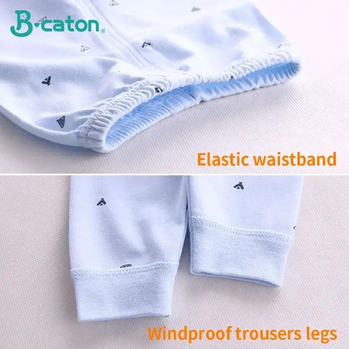 Ensembles en coton 100% pour bébés 0-1 ans, style anglais avec motifs de dessins animés, doux et confortables pour toutes les saisons