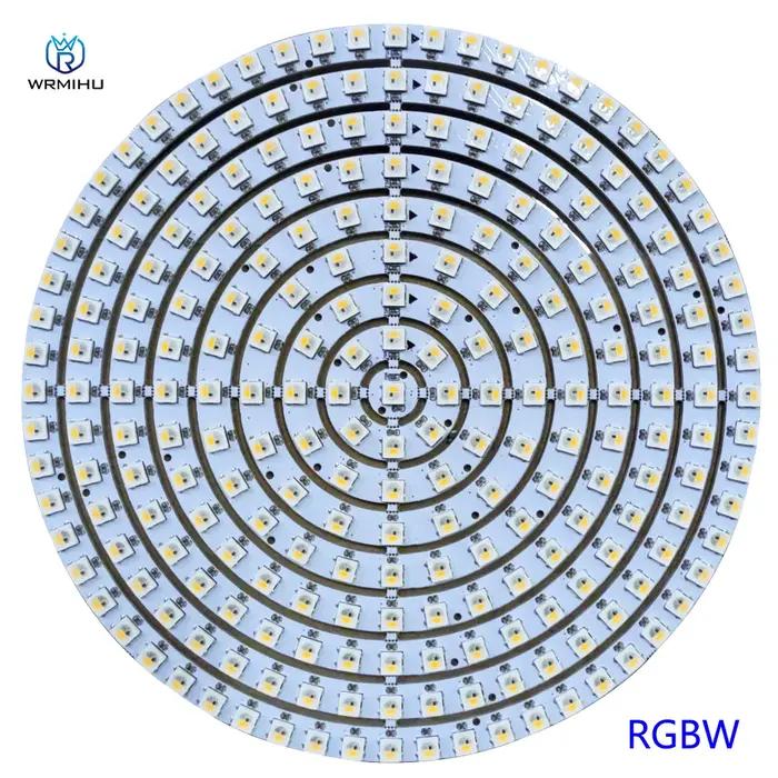 DC5V WS2812B bricolage RGB RGBW RGBWW 8 à 241led Module rond SK6812 SMD5050 pilote intégré noir blan