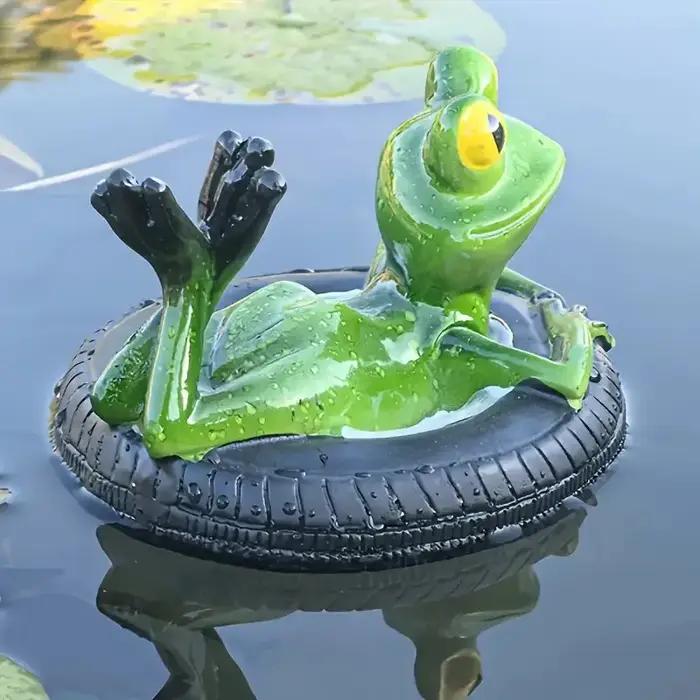 Statue de grenouille flottante d'extérieur pour bassin