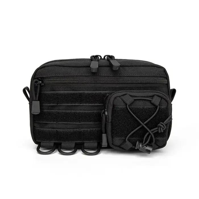 Pochette d'administration horizontale tactique Molle avec poche avant à cordon