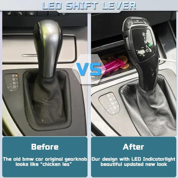 Pommeau de levier de vitesse LED, pour BMW série 1 3 5 6 E90 E60 E46 2D 4D E39 E53 E92 E87 E93 E83 X