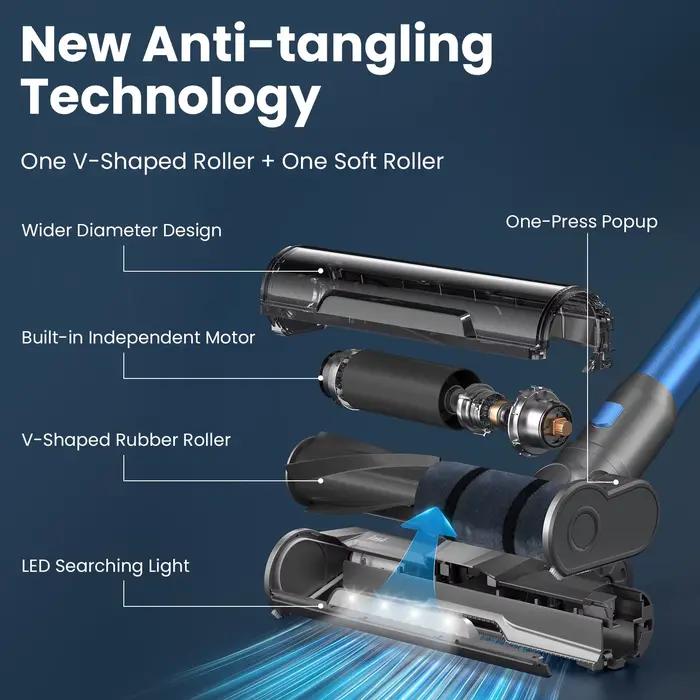 INSE-Aspirateur sans fil avec affichage LED, aspirateur à réglage intelligent, aspirateur pour tapis