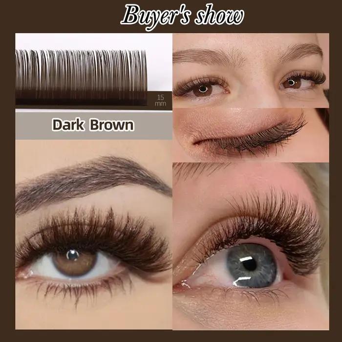 AGUUD 32 rangées couleur chocolat marron cils Premium couleur Caramel vison individuel cachemire Vol