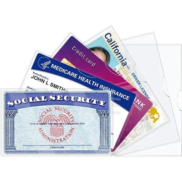 Lot de 6 protège-cartes de sécurité sociale, ultra transparents et durables, 31 mil, étanches, pour SSN/Nouvelle carte Medicare/carte de crédit