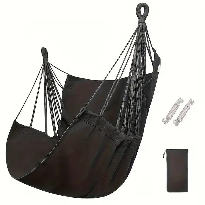 1 chaise hamac suspendue avec sac de rangement pour patio extérieur