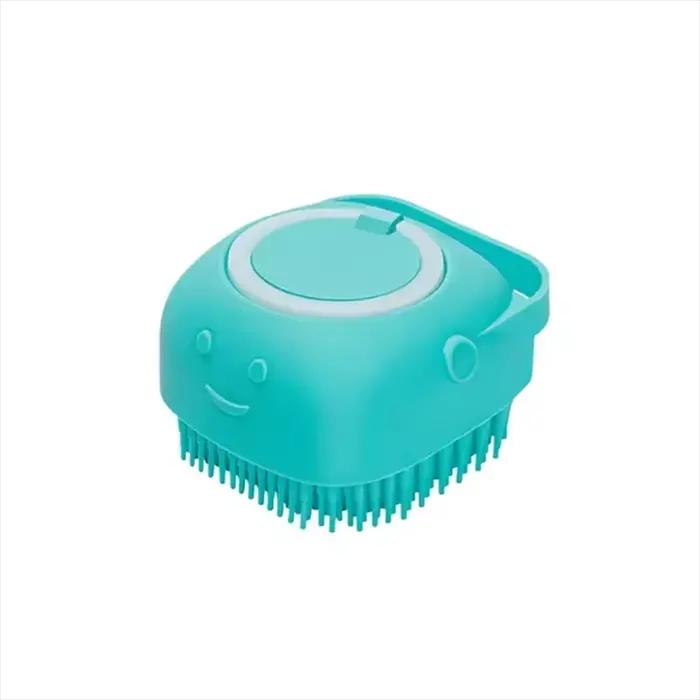 Brosse de bain pour chien, brosse de massage pour animaux de compagnie, distributeur de shampoing, b