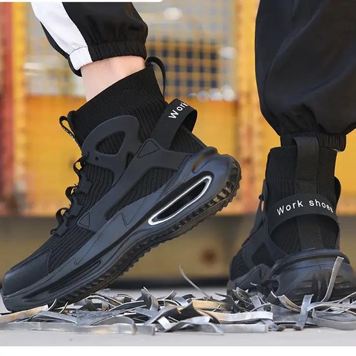 Chaussures de sécurité S3 pour hommes avec embout en acier botte de travail légères et respirantes pour homme sécurité travail construction artisanat