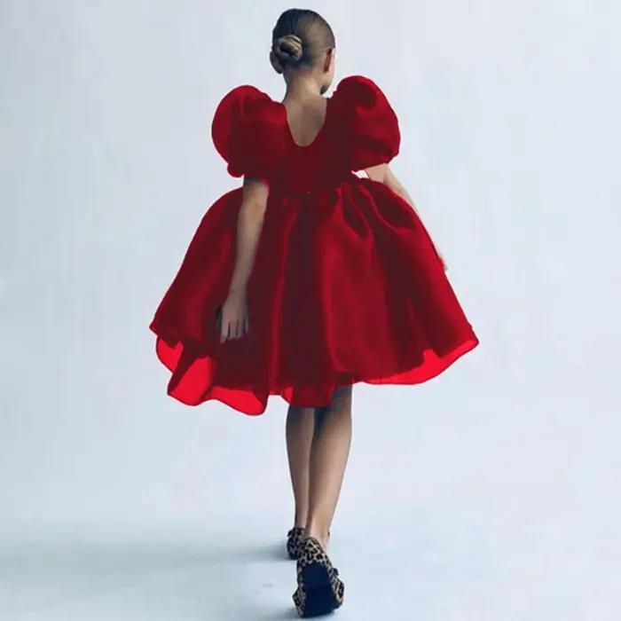 Robes de soirée pour filles, imprimé floral, à la mode, Costume de noël, blanc, robe de bal de princ