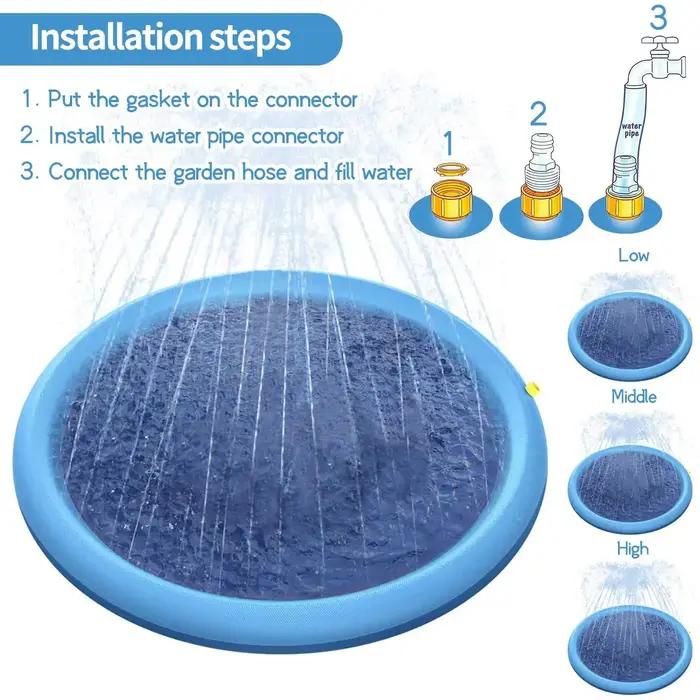 Tapis de jeu aquatique épaissi et durable de 59 pouces pour chiens et enfants
