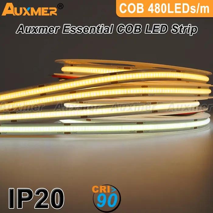 Ruban COB LED 480LEDs/m, RA90 Haute Densité Rubans souples à LED RA90 LED Lumières DC24V Bande LED C