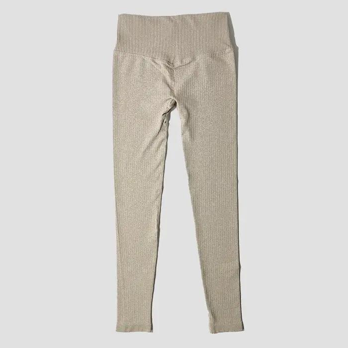 Pantalon de Yoga sans couture, Leggings de sport, taille haute, couleur unie, pleine longueur, pour
