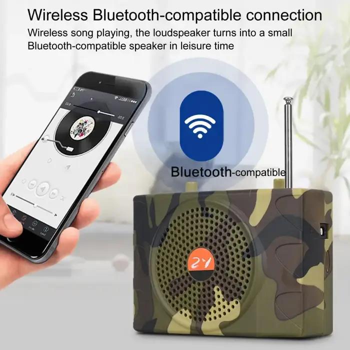 Amplificateur son portable professionnel pour chasse - Appel d'appâts avec haut-parleur et télécommande - Prise EU