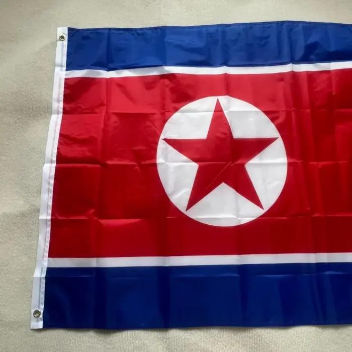 Drapeau Corée du Nord Polyester Haute Qualité Decoration Intérieure Extérieure Occasions Spéciales Historiques Militaires