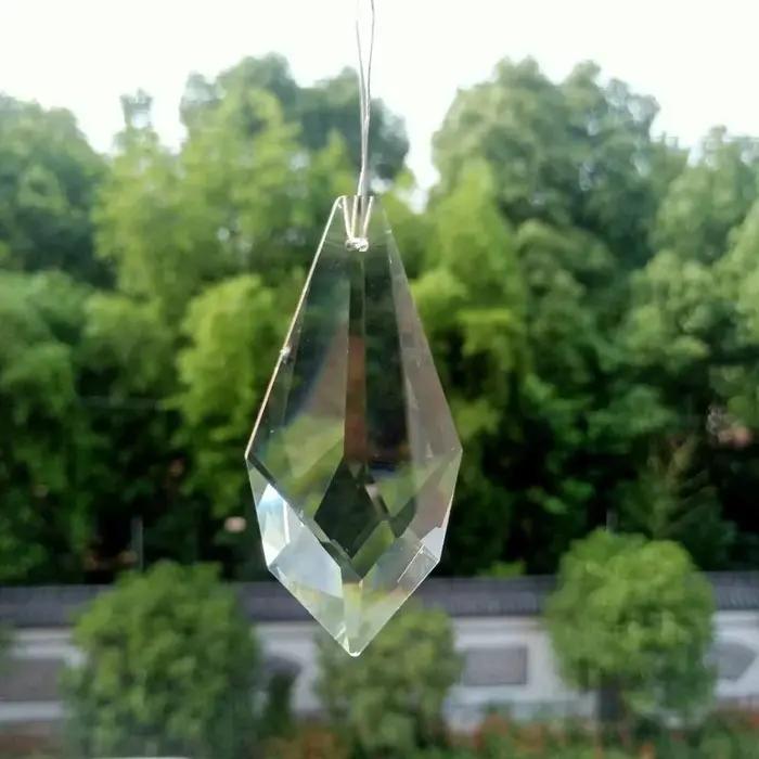 Excellent prisme en cristal K9, lustre en verre à facettes claires, ornements suspendus en cristal,