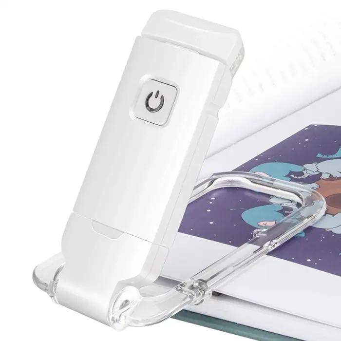 USB Rechargeable livre lampe de lecture luminosité réglable LED pince