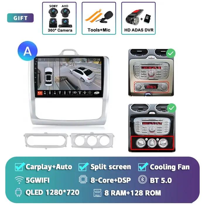 Android 15 pour Ford Focus 2 3 Mk2 Mk3 2004 2005 2006 2007 - 2011 autoradio Navigation lecteur multimédia WIFI + 4G