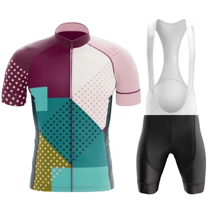 Maillot de cyclisme professionnel ensemble printemps automne polyester lycra manches courtes coussin gel confortable pour hommes sorties randonnées courses