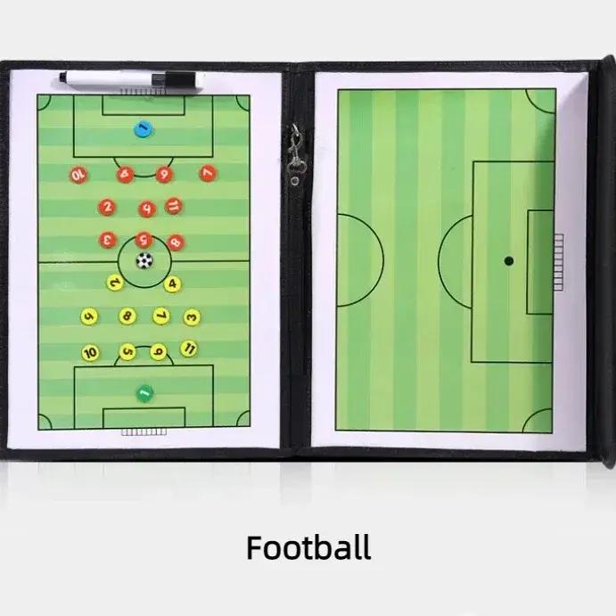 Tableau tactique magnétique en cuir PU pour entraîneur sportif tactiques football basketball volley-ball occasionnels