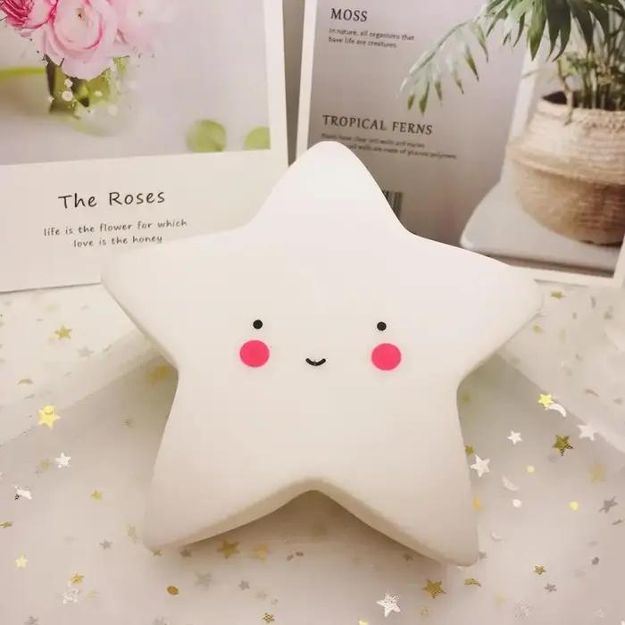 LED Mini veilleuse dessin animé fantaisie étoile lune lampe de chevet bébé chambre décoration alimen