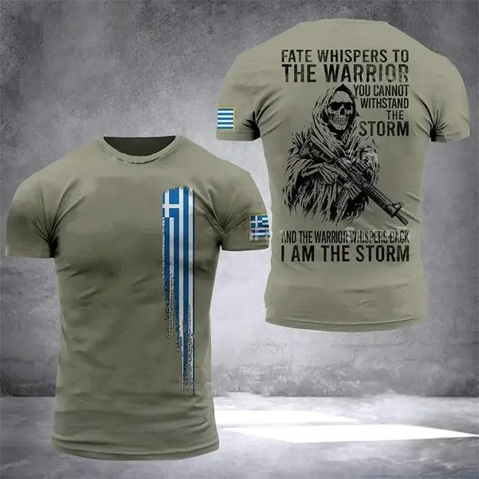 Hellas Totem grèce emblème graphique t-shirts hommes vêtements impression 3D drapeau de la nation grecque t-shirt mode haut t-shirt