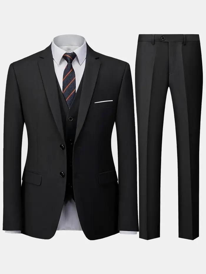 Ensemble de costume 2 pièces bordeaux pour homme (blazer + pantalon uniquement, gilet non inclus), v