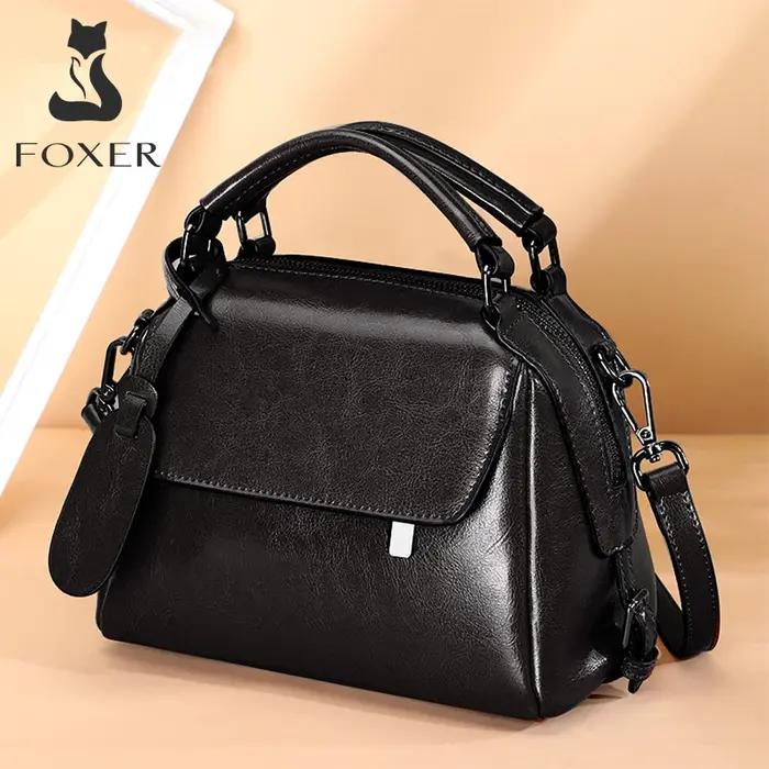 Sac à main de luxe FOXER en cuir fendu sac à bandoulière rétro décontracté pour femme occasions polyvalentes